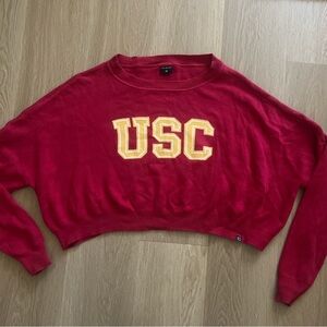 USC Red Cropped Sweater
